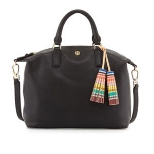 Tory Burch Slouchy Satchel Handbag with Tassels